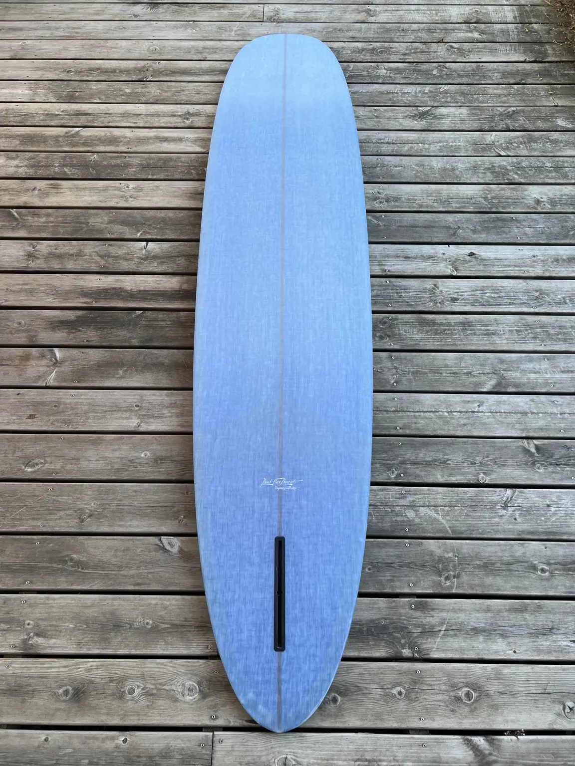 Carène bleue en lin du longboard NoseRider Utopik 9’0
